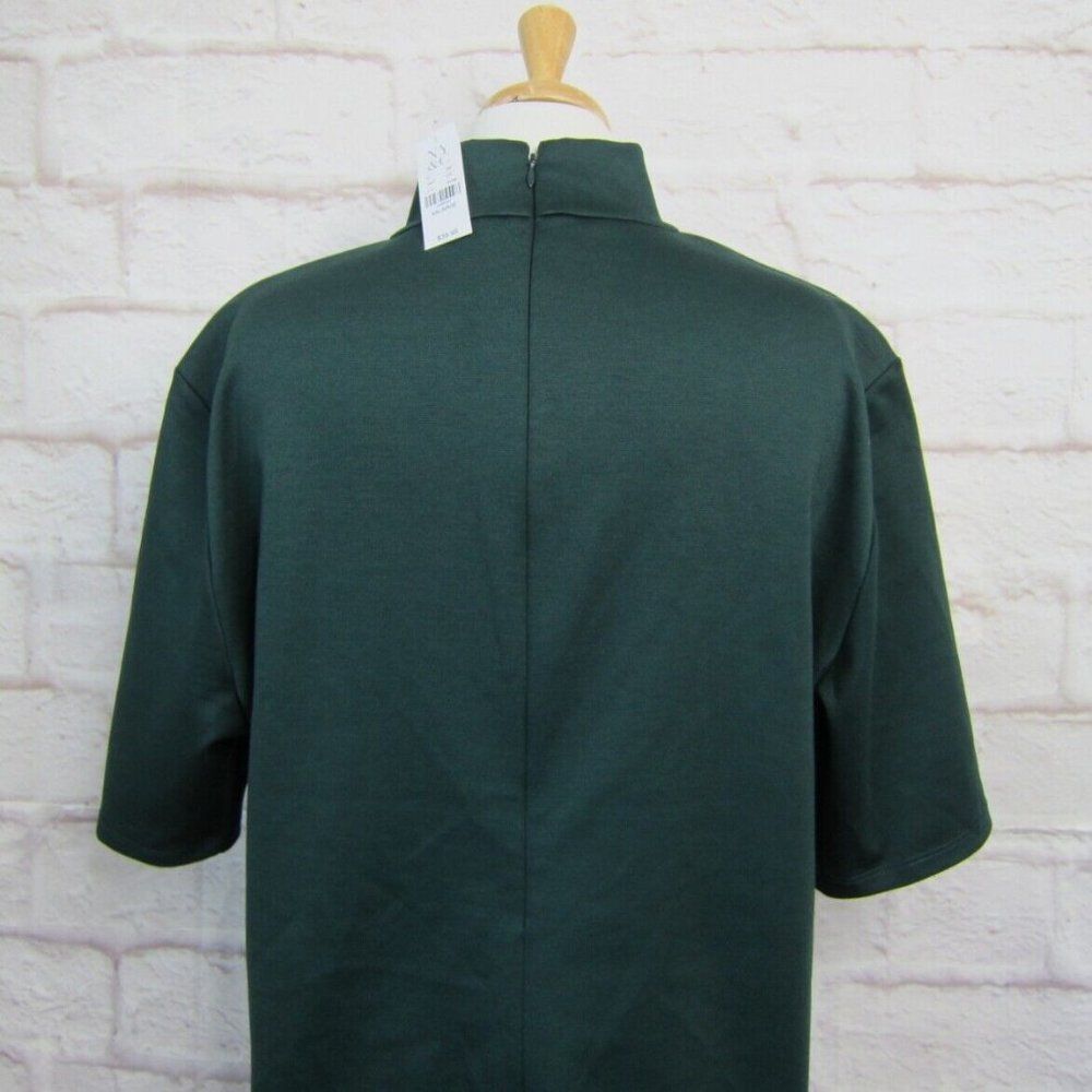 7th Avenue Design Studio NY & Co Green Ponte Knit S/S Mock Neck Top XXL NWT - Picture 6 of 7